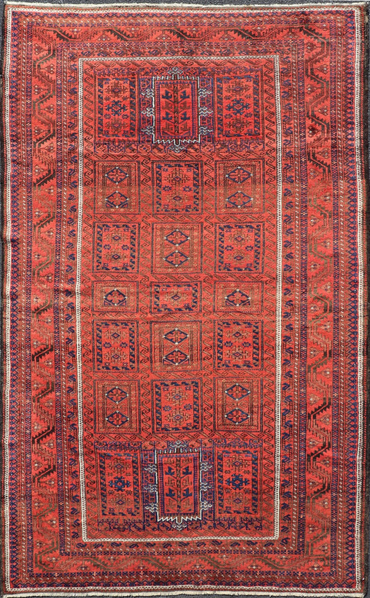 Antique Baluch Tribal Rug with All - Over Geometric Medallion Design in Red. Keivan Woven Arts, rug EMB - 9672 - P13589; country of origin / type: iran / Baluch, circa 1920s. This Antique Baluch Rug has been hand - knotted and features an impressive all... - Keivan Woven ArtsEMB - 9672 - P13589 - 16253Rug