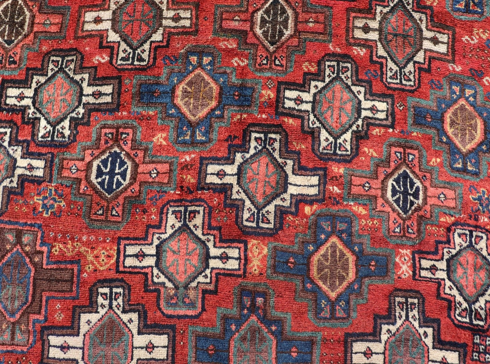 Antique Caucasian Rug with All - Over Tribal Design and Medallions Antique Caucasian Rug with All - Over Tribal Design and Medallions. Keivan Woven Arts / rug EMB - 9673 - P13565, country of origin / type: Caucasus / Kazak, circa 1890 This late ... - Keivan Woven ArtsEMB - 9673 - P13565 - 16211Rug