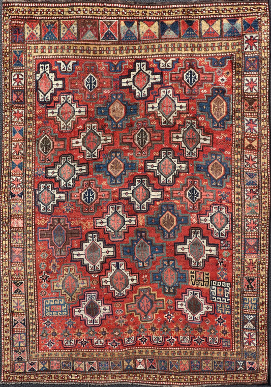 Antique Caucasian Rug with All - Over Tribal Design and Medallions Antique Caucasian Rug with All - Over Tribal Design and Medallions. Keivan Woven Arts / rug EMB - 9673 - P13565, country of origin / type: Caucasus / Kazak, circa 1890 This late ... - Keivan Woven ArtsEMB - 9673 - P13565 - 16211Rug