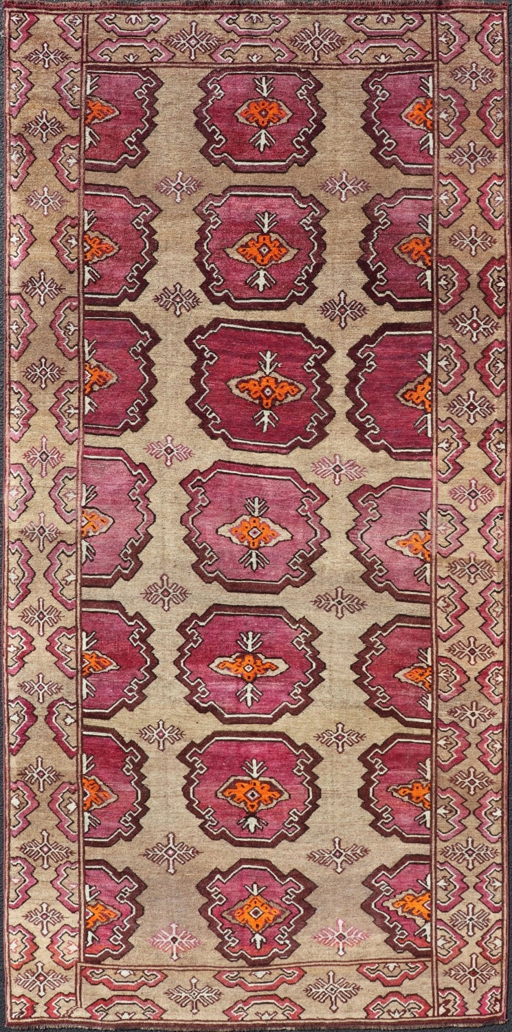 Antique Kurdish Gallery Runner with Tribal Design in repeating Medallions Antique Kurdish runner with tribal geometric medallions, Kurdish Gallery antique Runner, Keivan Woven Arts/ rug EMB - 9674 - P13560, country of origin / type: Iran / Kurdish,... - Keivan Woven ArtsEMB - 9674 - P13560 - 16217Rug