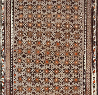 Antique Baluch Tribal Rug with All - Over Geometric Diamond Design on A Gray Ground. Keivan Woven Arts, rug EMB - 9677 - P13563; country of origin / type: Iran / Baluch, circa 1930s. This Antique Baluch Rug has been hand - knotted and features an impres... - Keivan Woven ArtsEMB - 9677 - P13563 - 16235Rug
