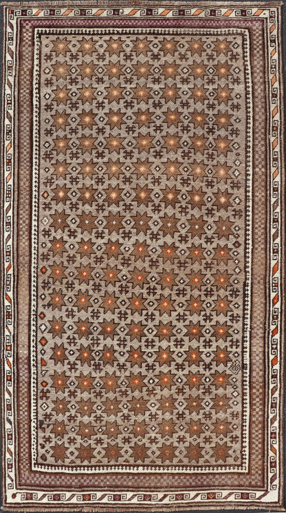 Antique Baluch Tribal Rug with All - Over Geometric Diamond Design on A Gray Ground. Keivan Woven Arts, rug EMB - 9677 - P13563; country of origin / type: Iran / Baluch, circa 1930s. This Antique Baluch Rug has been hand - knotted and features an impres... - Keivan Woven ArtsEMB - 9677 - P13563 - 16235Rug