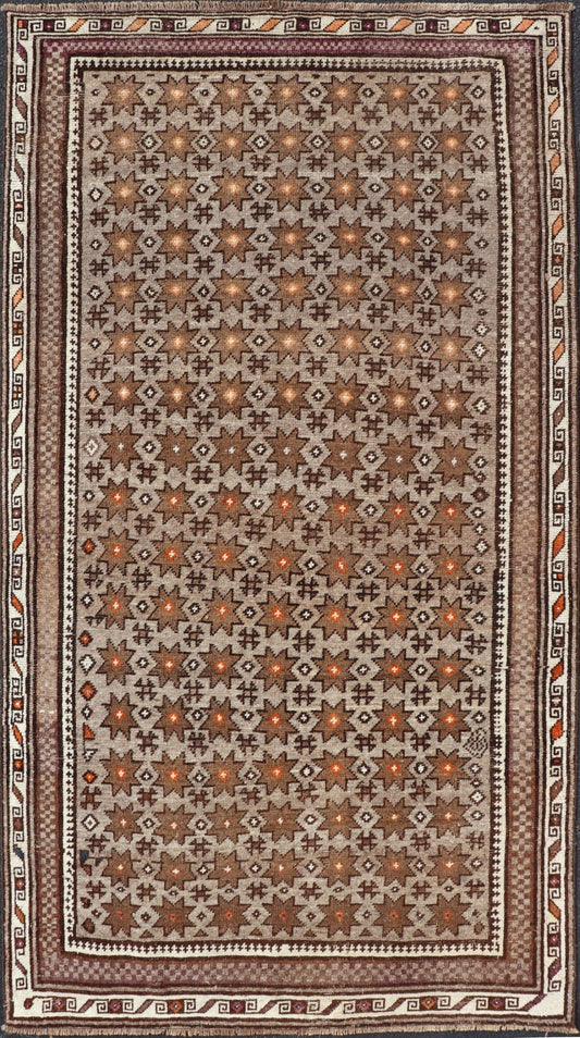 Antique Baluch Tribal Rug with All - Over Geometric Diamond Design on A Gray Ground. Keivan Woven Arts, rug EMB - 9677 - P13563; country of origin / type: Iran / Baluch, circa 1930s. This Antique Baluch Rug has been hand - knotted and features an impres... - Keivan Woven ArtsEMB - 9677 - P13563 - 16235Rug