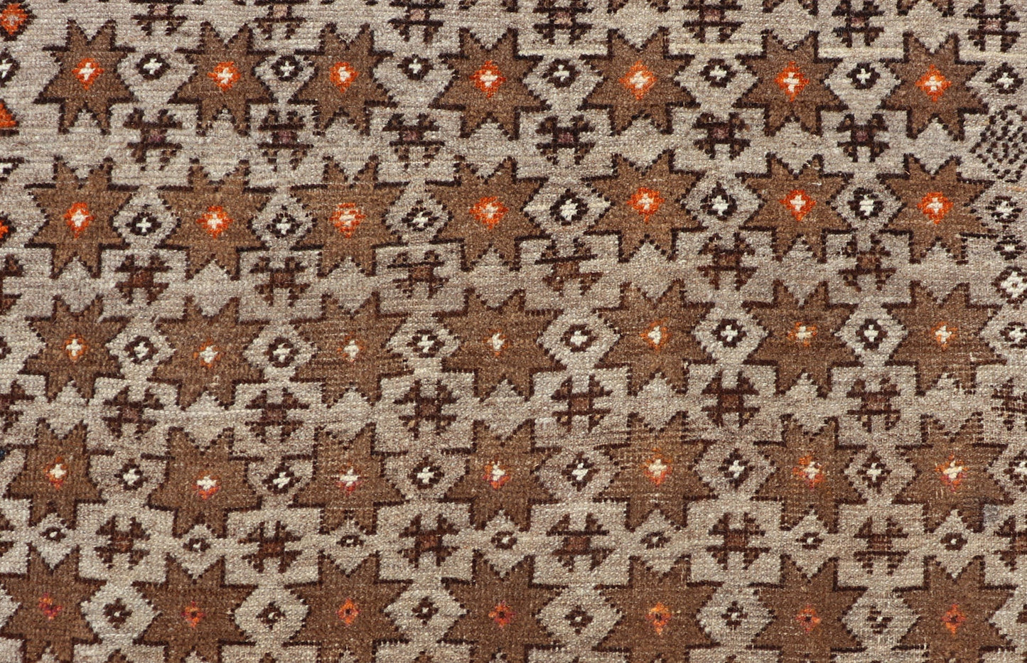 Antique Baluch Tribal Rug with All - Over Geometric Diamond Design on A Gray Ground. Keivan Woven Arts, rug EMB - 9677 - P13563; country of origin / type: Iran / Baluch, circa 1930s. This Antique Baluch Rug has been hand - knotted and features an impres... - Keivan Woven ArtsEMB - 9677 - P13563 - 16235Rug