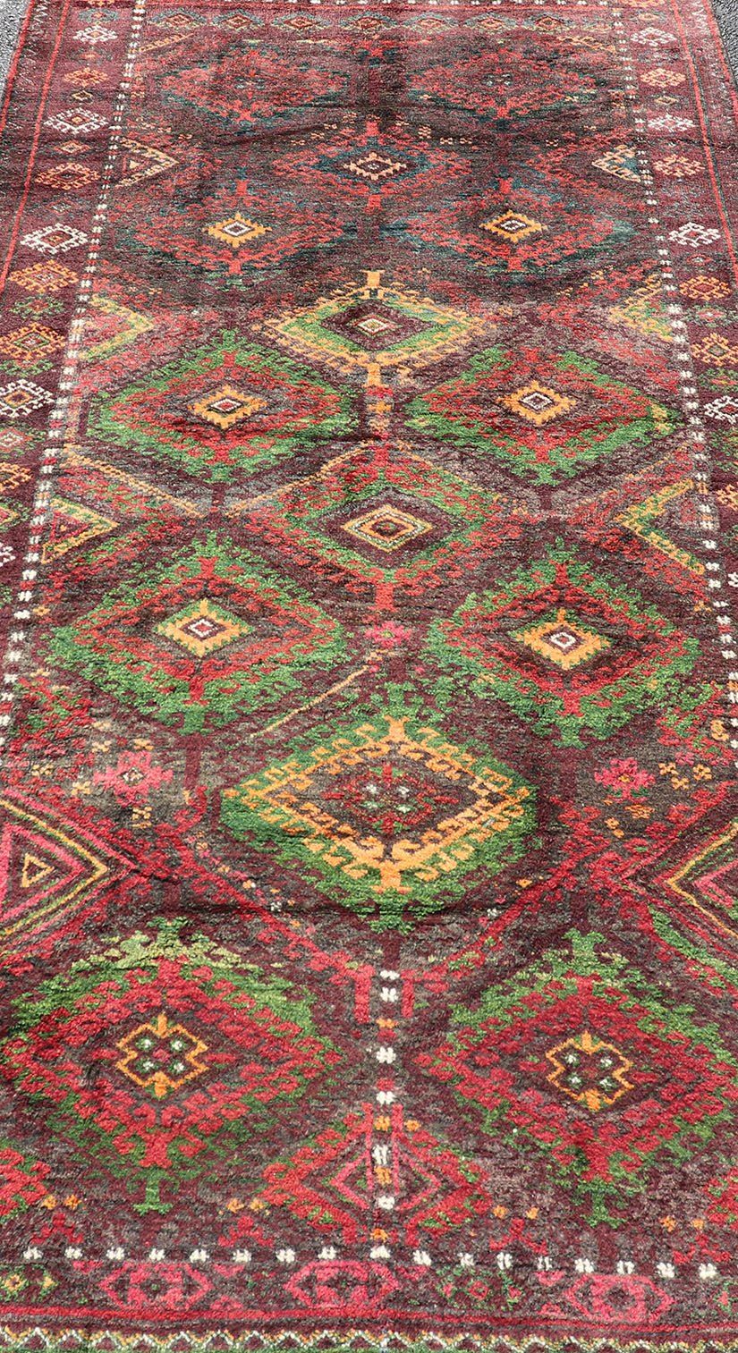 Antique Baluch Tribal Rug with All - Over Geometric in Colorful Design and Motifs Antique Baluch Tribal Rug with All - Over Geometric in Colorful Design and Motifs. Keivan Woven Arts, rug EMB - 9680 - P13558; country of origin / type: Iran / Baluch, ci... - Keivan Woven ArtsEMB - 9680 - P13558 - 16247Rug