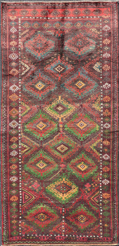 Antique Baluch Tribal Rug with All - Over Geometric in Colorful Design and Motifs Antique Baluch Tribal Rug with All - Over Geometric in Colorful Design and Motifs. Keivan Woven Arts, rug EMB - 9680 - P13558; country of origin / type: Iran / Baluch, ci... - Keivan Woven ArtsEMB - 9680 - P13558 - 16247Rug