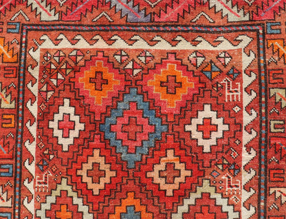 Antique Persian Fine Weave Hamadan Gallery Rug in Multi Colors in Tribal Design A very fine antique Persian Hamadan gallery runner with all - over design in rug background, Keivan Woven Arts / Rug EMB - 9681 - P13534, country of origin / type: Iran / ... - Keivan Woven ArtsEMB - 9681 - P13534 - 16259Rug