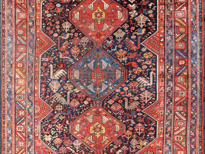 Antique Hand Knotted Persian Qashqai Shiraz Tribal Rug with Tribal Design Antique Persian Qashqai Shiraz Tribal Rug with Tribal Diamond Design, Keivan Woven Arts / rug EMB - 9688 - P13531, country of origin / type: Iran / Qashqai, circa 1900. ... - Keivan Woven ArtsEMB - 9688 - P13531 - 16295Rug