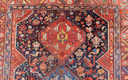 Antique Hand Knotted Persian Qashqai Shiraz Tribal Rug with Tribal Design Antique Persian Qashqai Shiraz Tribal Rug with Tribal Diamond Design, Keivan Woven Arts / rug EMB - 9688 - P13531, country of origin / type: Iran / Qashqai, circa 1900. ... - Keivan Woven ArtsEMB - 9688 - P13531 - 16295Rug