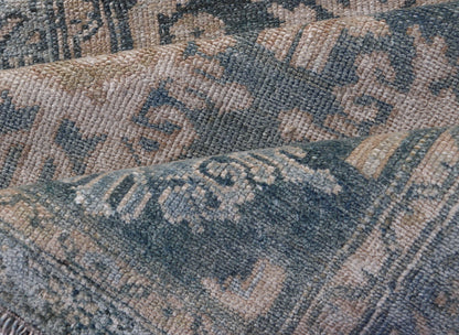 Measures: 2'4 x 4'8 Antique Persian Malayer Rug with Sub - Geometric Design in Soft Blue and Cream. Keivan Woven Arts / rug EMB - 9702 - 13462, country of origin / type: Iran / Malayer, circa 1920 - Keivan Woven ArtsEMB - 9702 - 13462 - 16418Rug