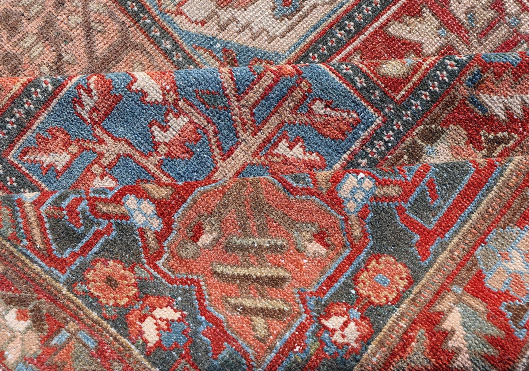 Large hand knotted Persian Bakhtiari rug with all - over garden design,Keivan Woven Arts / rug EMB - 9704 - P13455, country of origin / type: Iran / Bakhtiari, circa 1930 Measures: 10'9 x 11'10. This antique Bakhtiari features a decorated all - over moti... - Keivan Woven ArtsEMB - 9704 - P13455 - 16436Rug