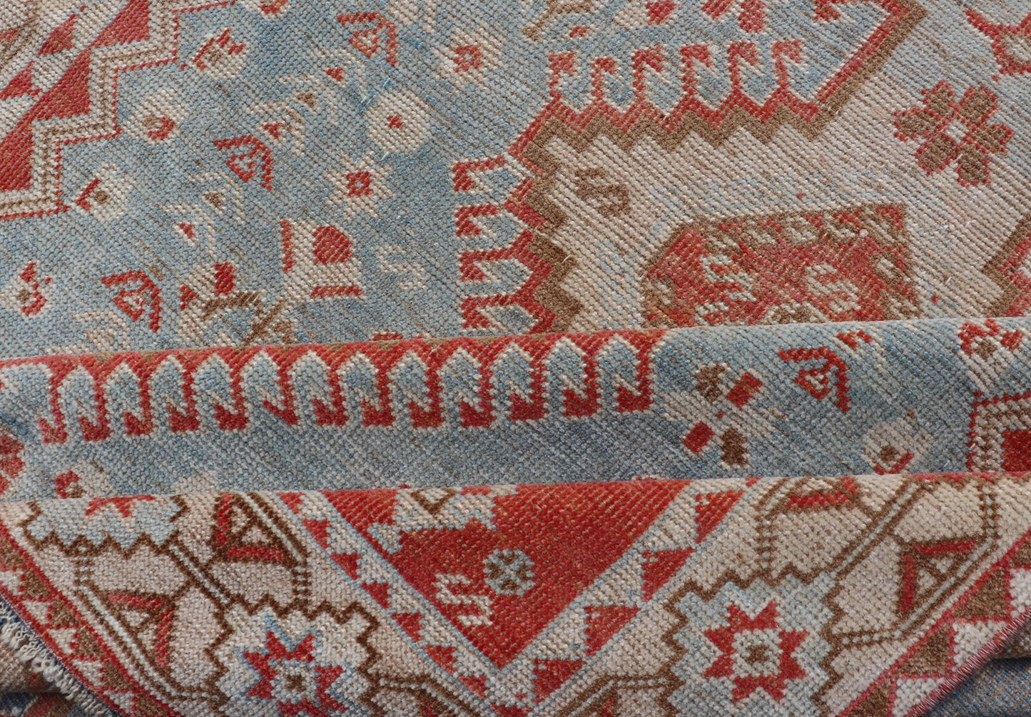 Antique Persian Shiraz Rug with Center Medallions and Sub Geometric Design. Keivan Woven Arts / rug EMB - 9708 - P13900, country of origin / type: Iran / Shiraz, circa 1920. This antique Persian Shiraz rug has been hand - knotted in wool and features ... - Keivan Woven ArtsEMB - 9708 - P13900 - 16454Rug