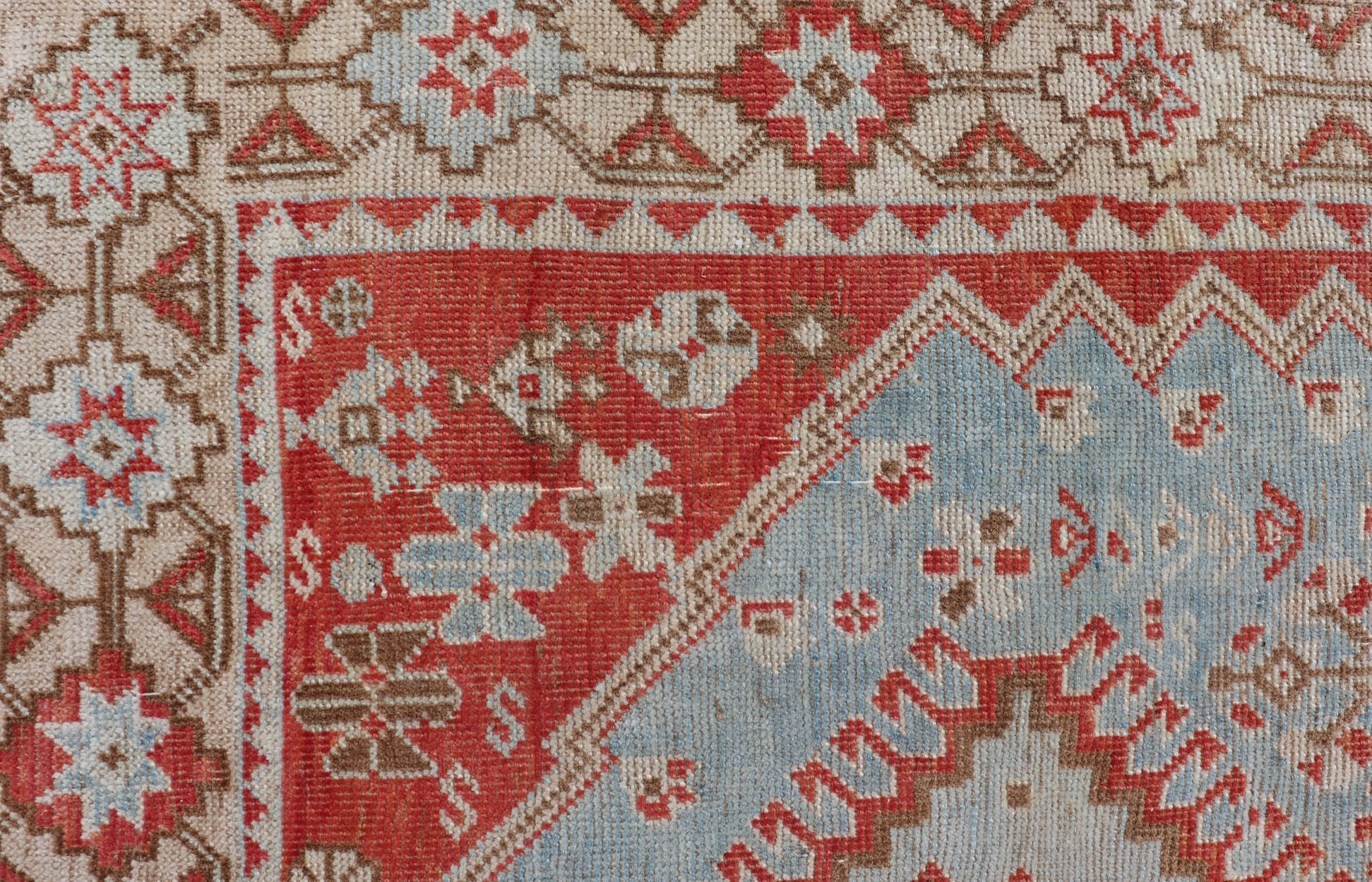 Antique Persian Shiraz Rug with Center Medallions and Sub Geometric Design. Keivan Woven Arts / rug EMB - 9708 - P13900, country of origin / type: Iran / Shiraz, circa 1920. This antique Persian Shiraz rug has been hand - knotted in wool and features ... - Keivan Woven ArtsEMB - 9708 - P13900 - 16454Rug
