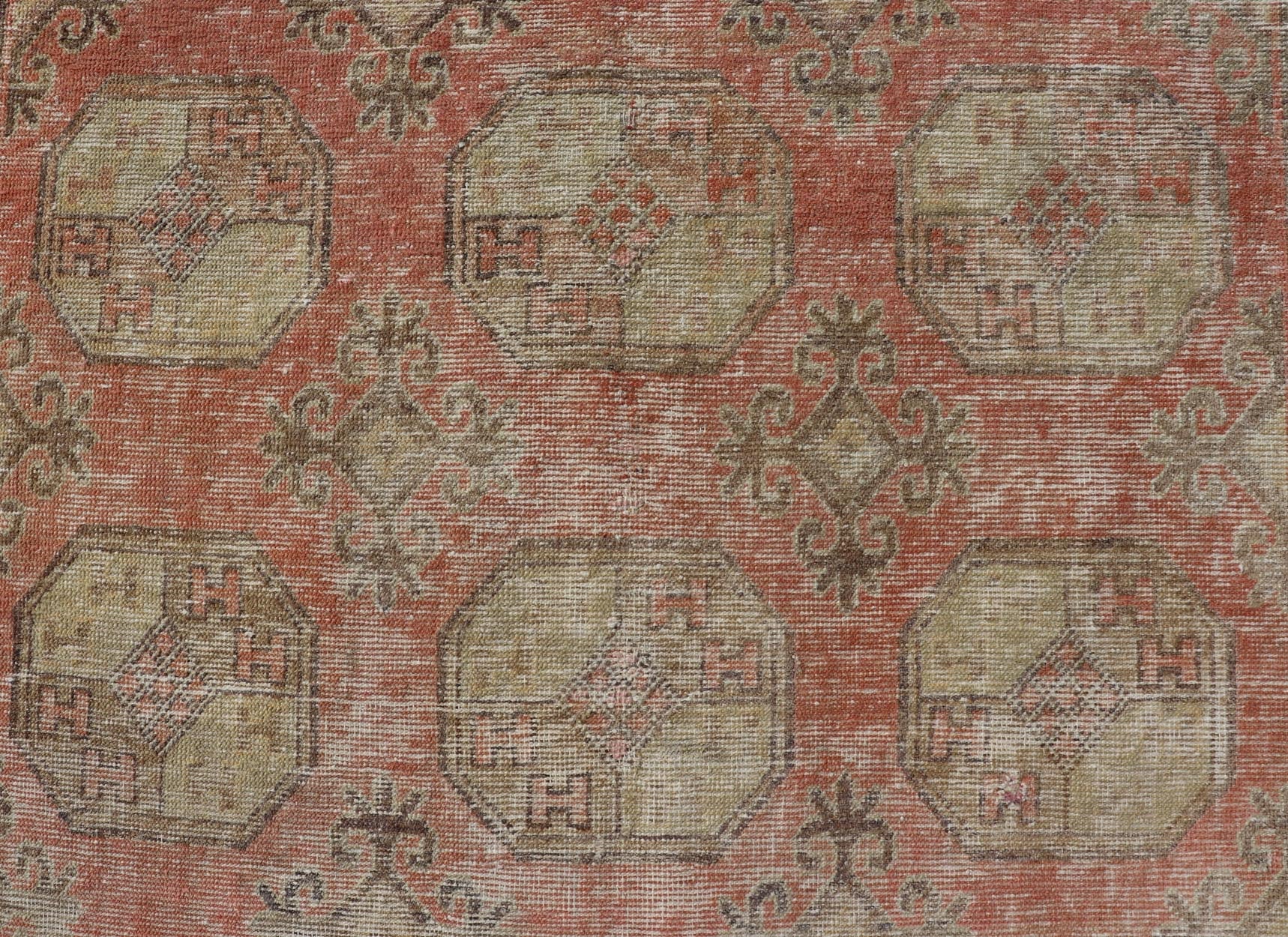 Antique Khotan Rug in Elephant Feet Design by Keivan Woven Arts Measures: 5'4 x 10'8 Antique Khotan Rug by Keivan Woven Arts with Repeating Medallion in elephant design. rug EMB - 9709, country of origin / type: Turkistan / tribal, circa... - Keivan Woven ArtsEMB - 9709 - 13821 - 16460Rug