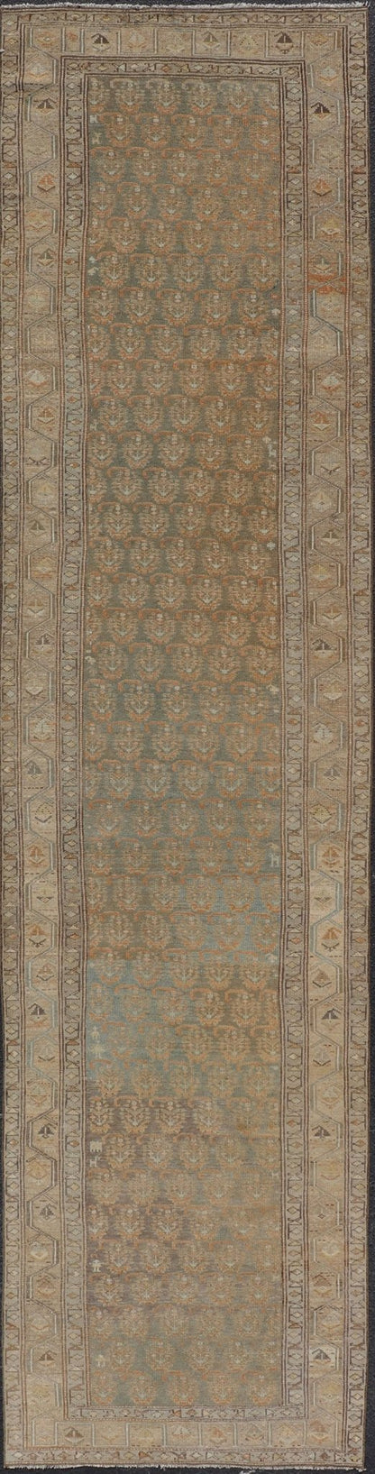 Paisley Field Antique Persian Malayer Runner by Keivan Woven Arts Antique Persian Malayer runner /rug EMB - 9712 - P13883, Keivan Woven Arts / country of origin / type: Iran / Malayer, circa 1920. Measures:3'5 x 14'5 - Keivan Woven ArtsEMB - 9712 - P13883 - 16472Rug