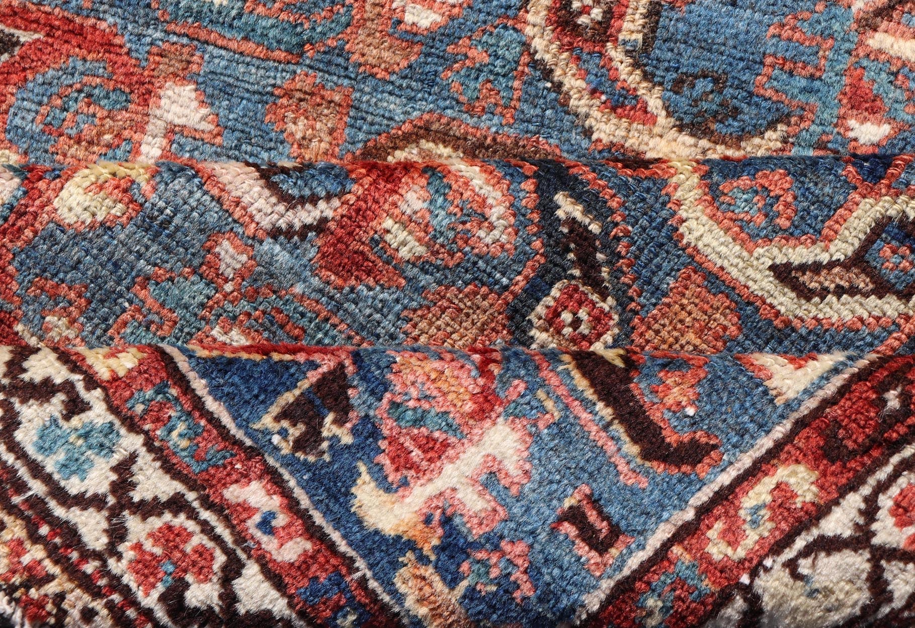 Antique Persian Malayer Rug with a Blue Field and Stylized Tribal Design Antique Persian Malayer rug with blue field and tribal motif design, Keivan Woven Arts / rug/EMB - 9716 - P13895, country of origin / type: Iran / Malayer, circa 1920. ... - Keivan Woven ArtsEMB - 9716 - P13895 - 16490Rug