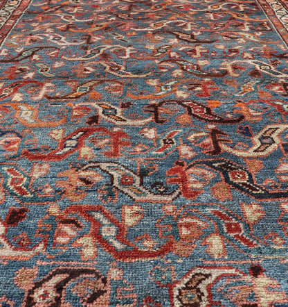 Antique Persian Malayer Rug with a Blue Field and Stylized Tribal Design Antique Persian Malayer rug with blue field and tribal motif design, Keivan Woven Arts / rug/EMB - 9716 - P13895, country of origin / type: Iran / Malayer, circa 1920. ... - Keivan Woven ArtsEMB - 9716 - P13895 - 16490Rug