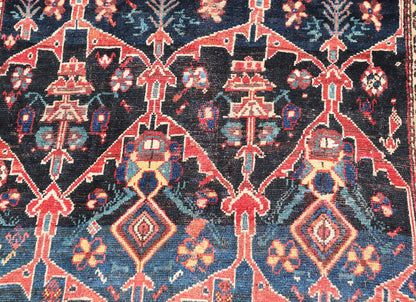 Antique Persian Bakhitari Colorful Rug with All - Over Floral Medallion Design. Keivan Woven Arts: rug EMB - 9695 - 13820; Antique Persian Rug, Antique Persian Antique Persian Floral Rug, Antique Bakhtiari. Measures: 4'8 x 8'4 This woven art features... - Keivan Woven ArtsEMBC - 9695 - 13820 - 16528Rug