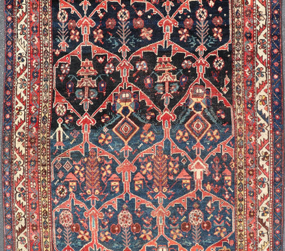 Antique Persian Bakhitari Colorful Rug with All - Over Floral Medallion Design. Keivan Woven Arts: rug EMB - 9695 - 13820; Antique Persian Rug, Antique Persian Antique Persian Floral Rug, Antique Bakhtiari. Measures: 4'8 x 8'4 This woven art features... - Keivan Woven ArtsEMBC - 9695 - 13820 - 16528Rug