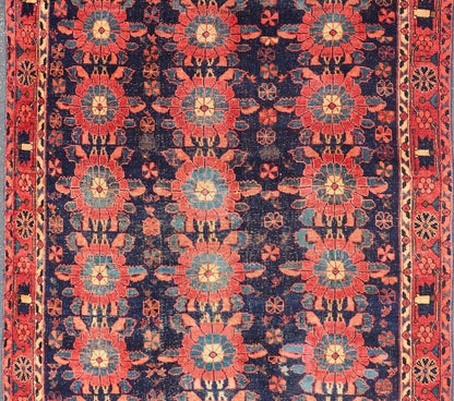 Antique Persian Bidjar Rug with All - Over Floral Motifs in Red and Blue.Keivan Woven Arts / EMBC - 9699 - 13819, country of origin / type: Iran / Bidjar, circa 1900 Measures: 5'0 x 7'9 This antique Persian Bidjar carpet features multi colors and a la... - Keivan Woven ArtsEMBC - 9699 - 13819 - 16546Rug