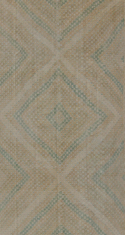 Vintage Turkish Flat Weave Kilim Rug with Diamond Geometric Design Taupe, Tan, Cream, and Sea - Foam Green Geometric Design Vintage Kilim Rug from Turkey, Keivan Woven Arts rug en - 01, country of origin / type: Turkey / Kilim, circa 1950 Fea... - Keivan Woven ArtsEN - 01 - 10924Rug