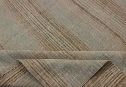 Vintage Turkish Flat - Weave Muted Colored Kilim in Taupe, Brown and Light Blue. Minimalist design Kilim from Turkey, rug EN - 051, country of origin / type: Turkey / Kilim, circa 1950 This vintage flat - woven Kilim features a minimalist design r... - Keivan Woven ArtsEN - 051 - 12713Rug