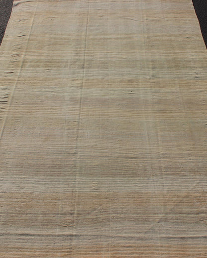 Turkish Vintage Kilim Rug with in Tan, Taupe and Earth Tones Turkish Kilim rug in stripe in earth tones of tan, taupe, browns. . Keivan Woven Arts / en - 09 country of origin / type: Turkey / Kilim, circa mid - 20th century. This vintage Kilim (cir... - Keivan Woven ArtsEN - 09 - 12371Rug