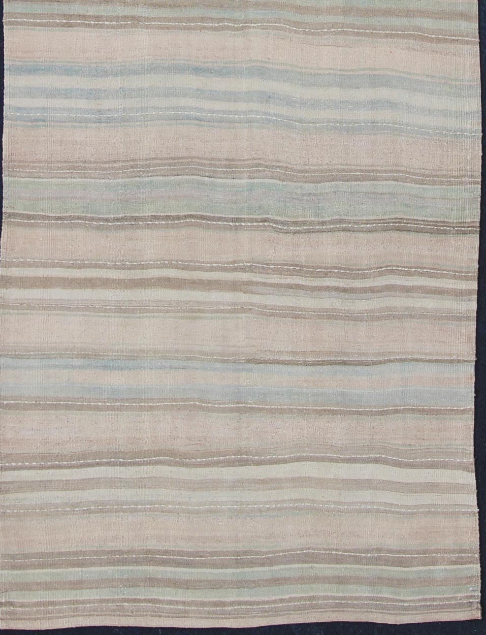 Striped Hand Woven Flat - Weave Vintage Turkish Kilim Wide Runner With Light Colors kwarugs Stripe design Kilim runner from Turkey, Keivan Woven Arts / rug en - 1003, country of origin / type: Turkey / Kilim, circa 1950 striped flat - weave... - Keivan Woven ArtsEN - 1003 - 11469Rug