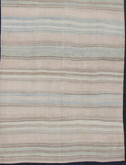 Striped Hand Woven Flat - Weave Vintage Turkish Kilim Wide Runner With Light Colors kwarugs Stripe design Kilim runner from Turkey, Keivan Woven Arts / rug en - 1003, country of origin / type: Turkey / Kilim, circa 1950 striped flat - weave... - Keivan Woven ArtsEN - 1003 - 11469Rug