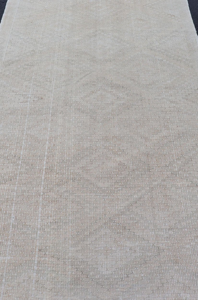 Vintage Turkish Embroidered Flat - Weave Rug With Faint Diamond Design Geometric design vintage Kilim rug from Turkey in neutral, muted tones, Keivan Woven Arts rug/EN - 1031, country of origin / type: Turkey / Kilim, circa 1940. Featuring a ... - Keivan Woven ArtsEN - 1031 - 14400Rug