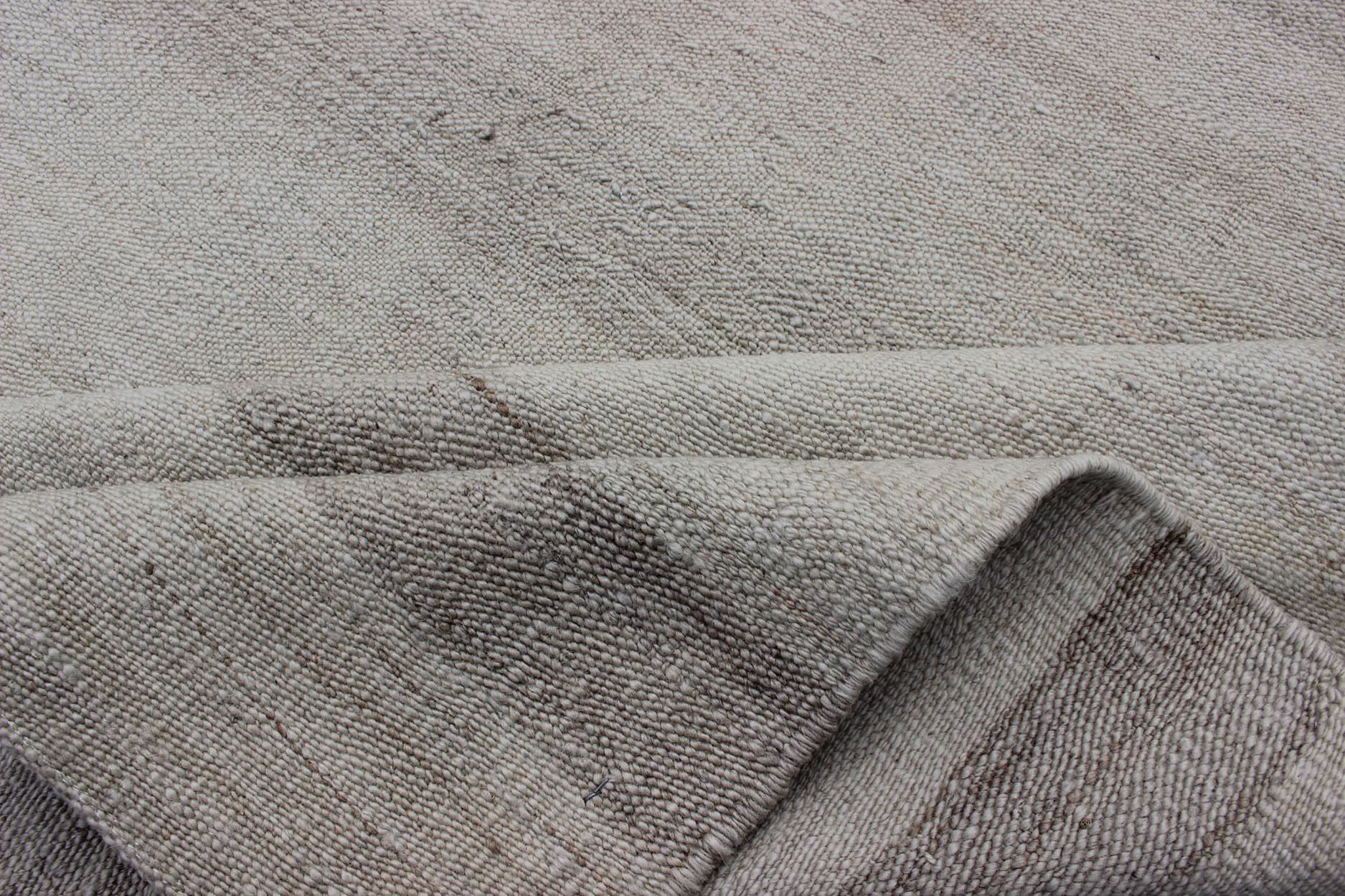 Vintage Turkish Kilim Runner with Stripes in Light Taupe and Gray Tones Vintage Turkish Kilim Runner with Stripes in Light Taupe and Gray Tones. Stripe design Kilim in cream and gray, Keivan Woven Arts / rug EN - 111, country of origin / type: Tur... - Keivan Woven ArtsEN - 111 - 12717Rug