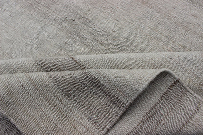 Vintage Turkish Kilim Runner with Stripes in Light Taupe and Gray Tones Vintage Turkish Kilim Runner with Stripes in Light Taupe and Gray Tones. Stripe design Kilim in cream and gray, Keivan Woven Arts / rug EN - 111, country of origin / type: Tur... - Keivan Woven ArtsEN - 111 - 12717Rug