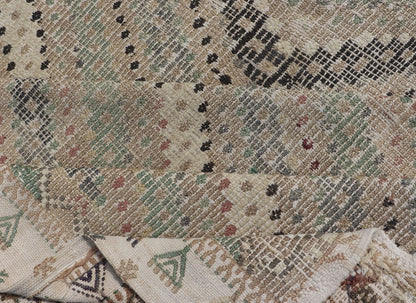 Vintage Turkish Embroidered Flat - Weave Rug with Geometric Design. Keivan Woven Arts - Geometric design vintage Kilim gallery rug from Turkey rug EN - 111006, country of origin / type: Turkey / Kilim, circa 1950. Measures: 7'4 x 10'6 Featuring a bea... - Keivan Woven ArtsEN - 111006 - 15340Rug