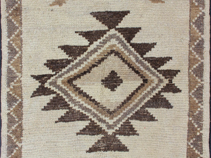 Keivan Woven Arts - Natural Colors Turkish Tulu Carpet with Tribal Design in Shades of Earth Tones, Tulu rugs, Moroccan Rugs, Vintage Tulu, Vintage Moroccan Measures: 3'6 x 4'6 Natural Turkish Tulu Carpet with Tribal Design Keivan Woven Arts / r... - Keivan Woven ArtsEN - 112435 - 2782Rug