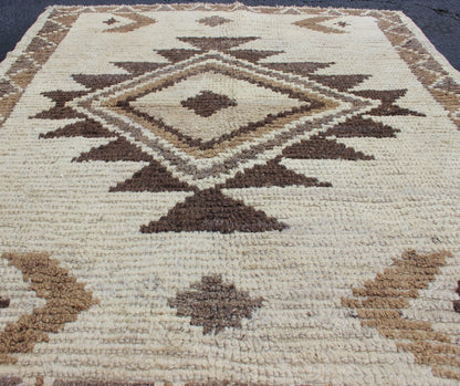 Keivan Woven Arts - Natural Colors Turkish Tulu Carpet with Tribal Design in Shades of Earth Tones, Tulu rugs, Moroccan Rugs, Vintage Tulu, Vintage Moroccan Measures: 3'6 x 4'6 Natural Turkish Tulu Carpet with Tribal Design Keivan Woven Arts / r... - Keivan Woven ArtsEN - 112435 - 2782Rug