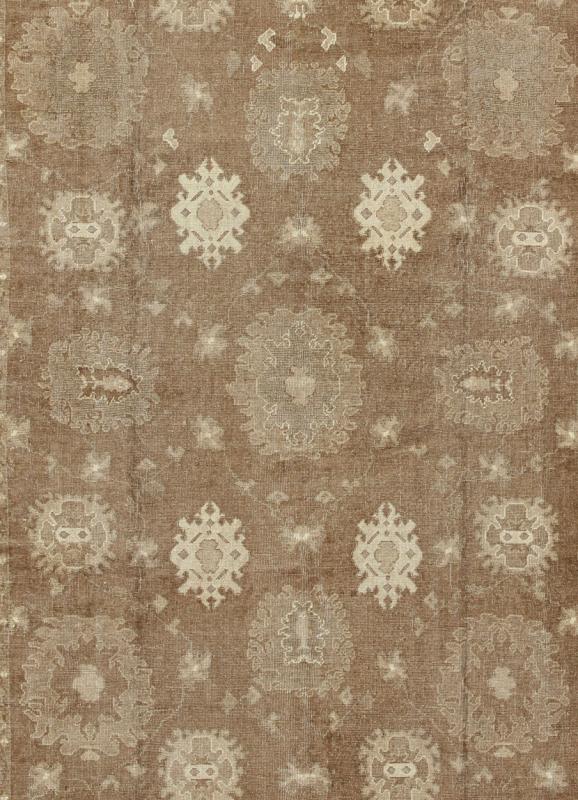 Keivan Woven Arts - Vintage Turkish rug with neutral and earth tones and color palette in a large scale all - over design, rug en - 112805, country of origin / type: Turkey / Oushak Made originally with all natural undyed wool, this transitional Turkish r... - Keivan Woven ArtsEN - 112805 - 2812Rug