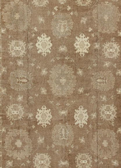 Keivan Woven Arts - Vintage Turkish rug with neutral and earth tones and color palette in a large scale all - over design, rug en - 112805, country of origin / type: Turkey / Oushak Made originally with all natural undyed wool, this transitional Turkish r... - Keivan Woven ArtsEN - 112805 - 2812Rug