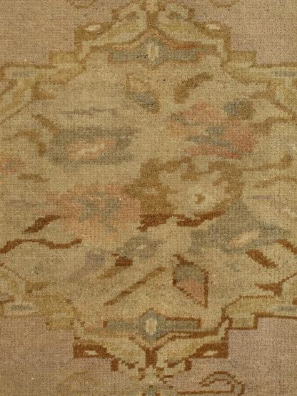 Oushak Rug with Medallion Design and Geometric - Botanical Elements This Turkish Oushak carpet features a central medallion design, as well as patterns of smaller geometric shapes and botanical elements. The rug's qualities are enhanced by its par... - Keivan Woven ArtsEN - 1141 - 2798Rug