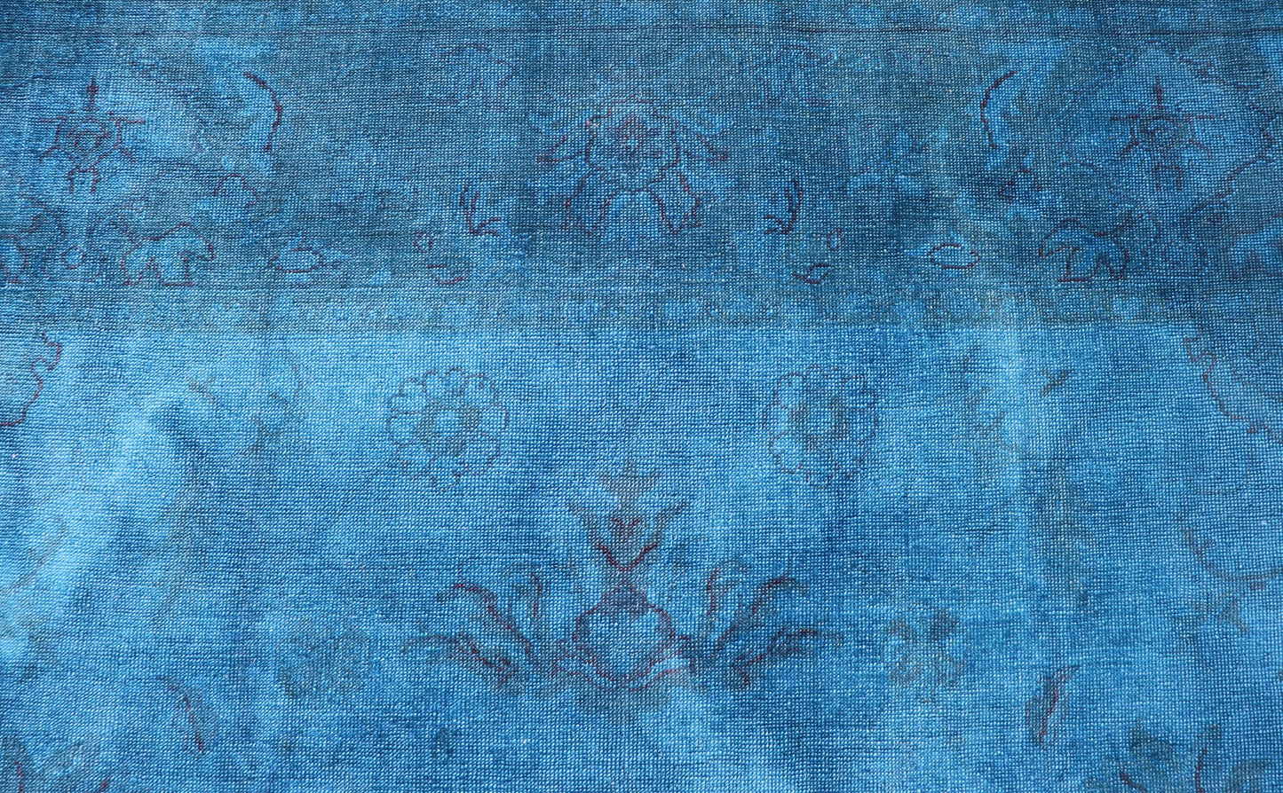 Large Modern Oushak Turkish Rug Over - Dyed in Blue Shades kwarugs This modern Turkish carpet with a classical composition has been over - dyed with blue, light blue pigments. With both classic and contemporary characteristics, this beautiful carpe... - Keivan Woven ArtsEN - 115297 - 2039Rug