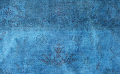 Large Modern Oushak Turkish Rug Over - Dyed in Blue Shades kwarugs This modern Turkish carpet with a classical composition has been over - dyed with blue, light blue pigments. With both classic and contemporary characteristics, this beautiful carpe... - Keivan Woven ArtsEN - 115297 - 2039Rug