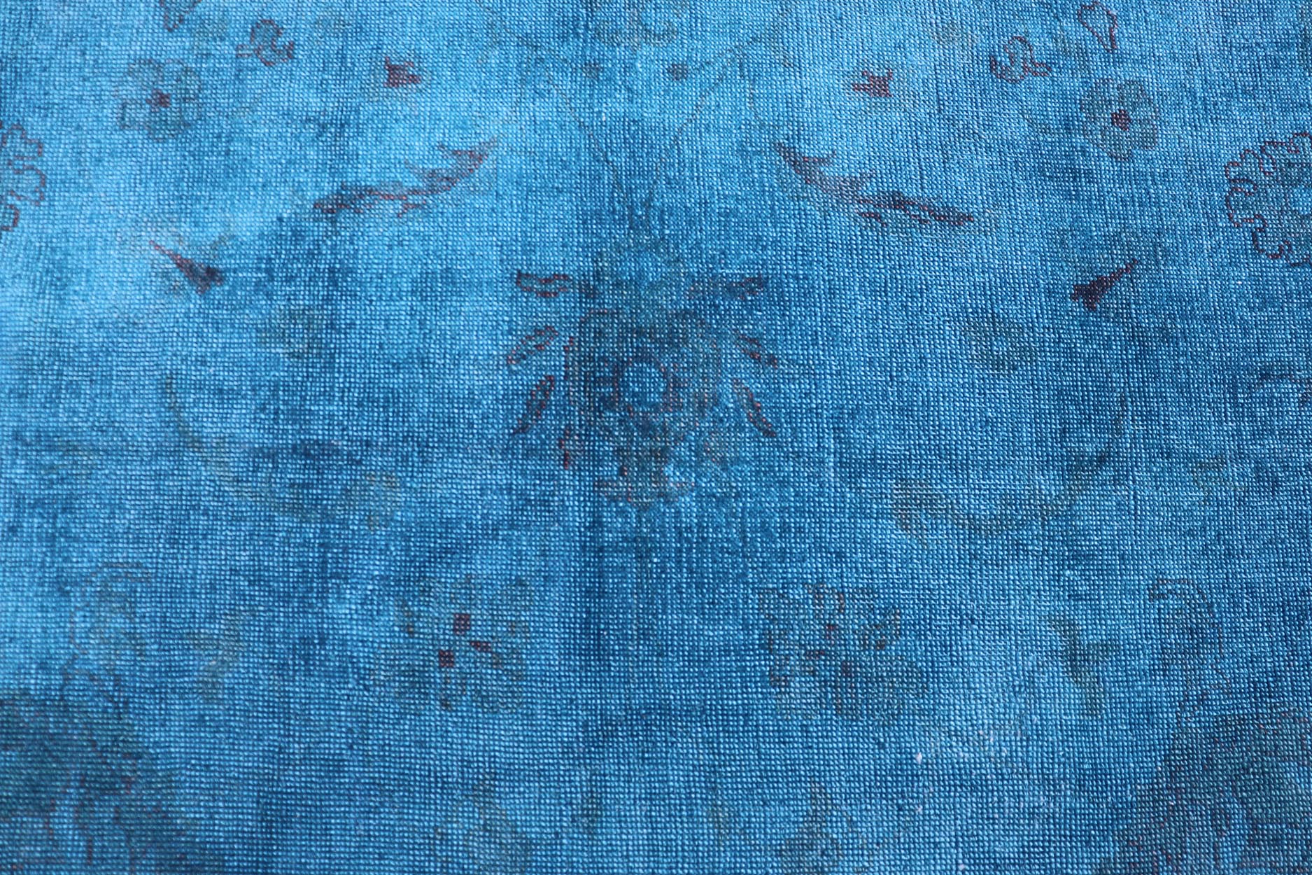 Large Modern Oushak Turkish Rug Over - Dyed in Blue Shades kwarugs This modern Turkish carpet with a classical composition has been over - dyed with blue, light blue pigments. With both classic and contemporary characteristics, this beautiful carpe... - Keivan Woven ArtsEN - 115297 - 2039Rug