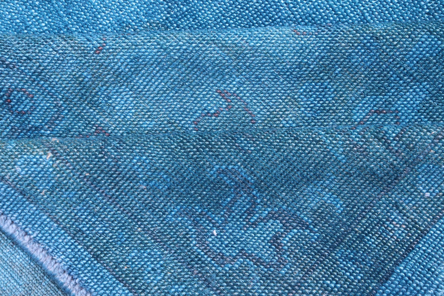 Large Modern Oushak Turkish Rug Over - Dyed in Blue Shades kwarugs This modern Turkish carpet with a classical composition has been over - dyed with blue, light blue pigments. With both classic and contemporary characteristics, this beautiful carpe... - Keivan Woven ArtsEN - 115297 - 2039Rug