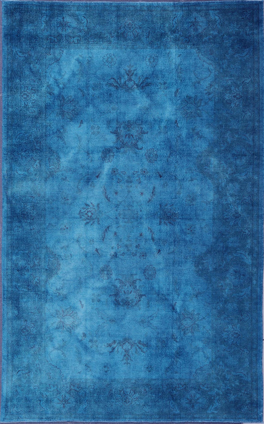 Large Modern Oushak Turkish Rug Over - Dyed in Blue Shades kwarugs This modern Turkish carpet with a classical composition has been over - dyed with blue, light blue pigments. With both classic and contemporary characteristics, this beautiful carpe... - Keivan Woven ArtsEN - 115297 - 2039Rug