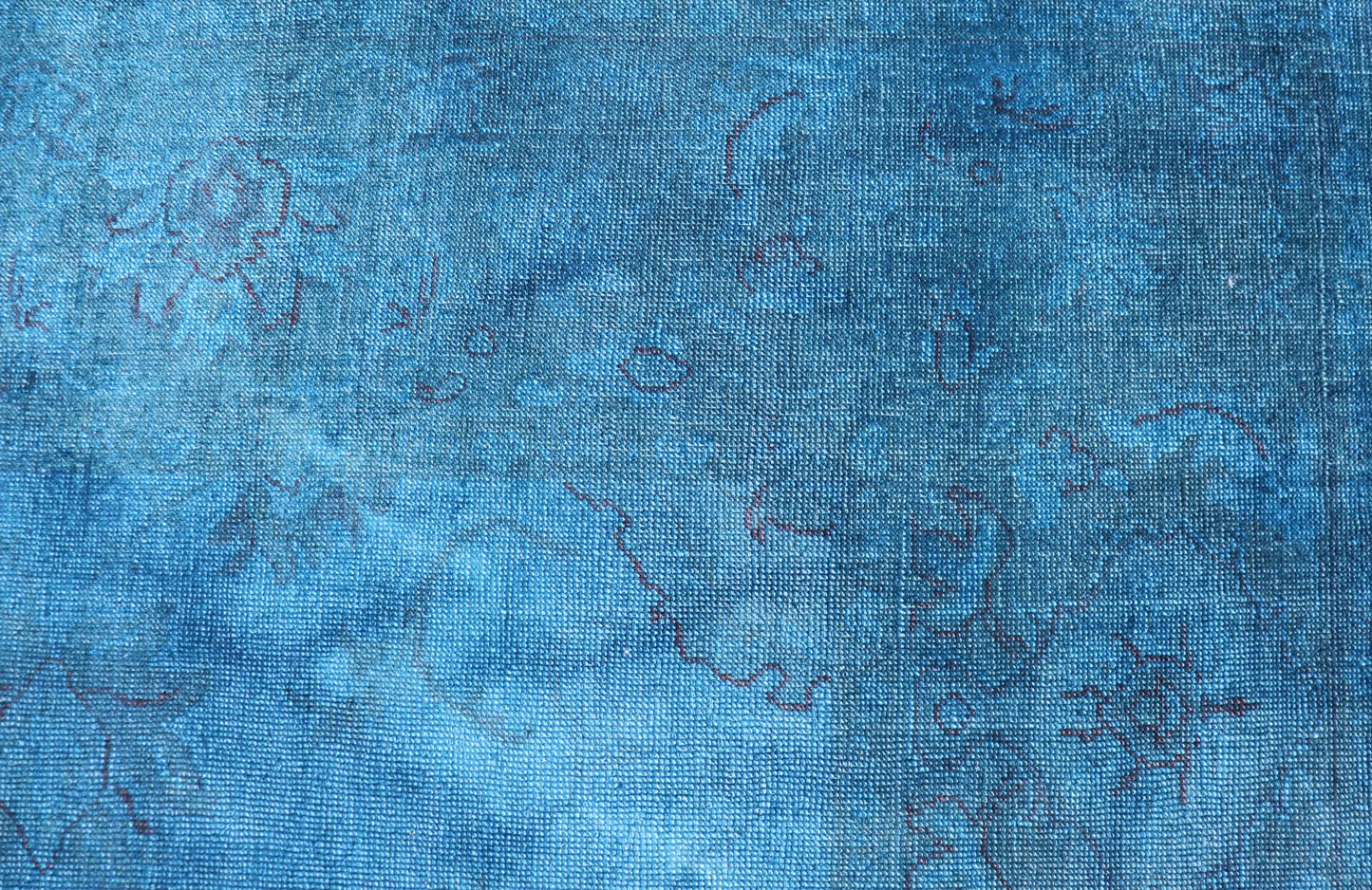 Large Modern Oushak Turkish Rug Over - Dyed in Blue Shades kwarugs This modern Turkish carpet with a classical composition has been over - dyed with blue, light blue pigments. With both classic and contemporary characteristics, this beautiful carpe... - Keivan Woven ArtsEN - 115297 - 2039Rug