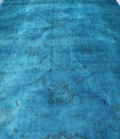 Large Modern Oushak Turkish Rug Over - Dyed in Blue Shades kwarugs This modern Turkish carpet with a classical composition has been over - dyed with blue, light blue pigments. With both classic and contemporary characteristics, this beautiful carpe... - Keivan Woven ArtsEN - 115297 - 2039Rug