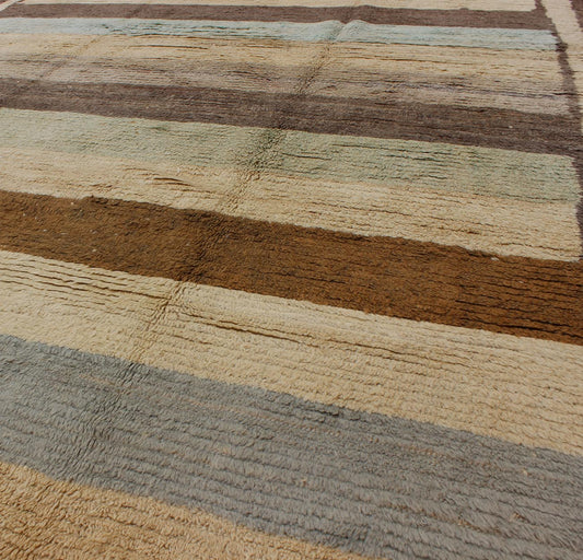 Vintage Tulu Rug with Multiple Bands of Colors This unique Tulu carpet bears a beautiful display of multiple bands in various colors enclosed by a simple border. Measures: 5'9 x 9'8. - Keivan Woven ArtsEN - 115878 - 2097Rug