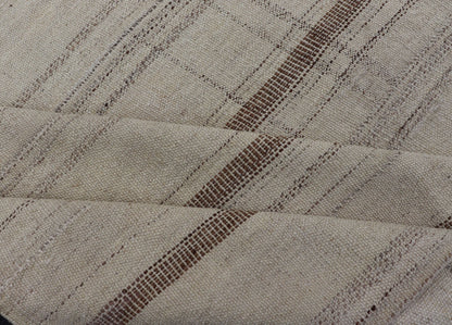 Vintage Hand Woven Turkish Kilim with Stripes in Taupe, Cream & Brown. Keivan Woven Arts rug EN - 12303 country of origin / type: Turkey / Kilim, circa mid - 20th century. Measures: 3'11 x 8'4 - Keivan Woven ArtsEN - 12303 - 15336Rug