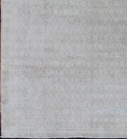 Modern Design Turkish Rug with Small - Scale Repeating Pattern Vintage Oushak carpet with repeating design in light taupe, ivory and gray. Keivan Woven Arts / rug EN - 123482, country of origin / type: Turkey / Oushak, circa 1940s. Measures: 7'5 ... - Keivan Woven ArtsEN - 123482 - 3415Rug
