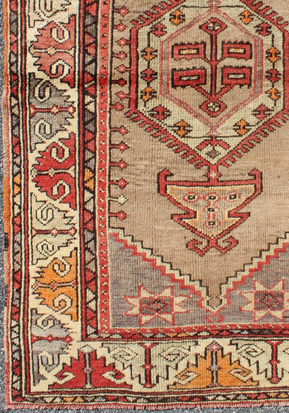 Colorful Vintage Turkish Oushak Rug With Geometric Design Colorful Vintage Turkish Oushak Rug With Geometric Design. Oushak vintage Rug with Geometric Tribal Motifs, Keivan Woven Arts, rug/EN - 123977 origin/turkey, hand knotted wool rug. ... - Keivan Woven ArtsEN - 123977 - 6620Rug