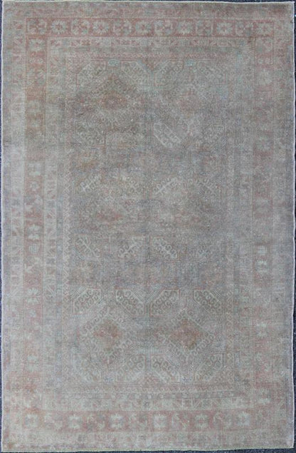 Muted Antique Turkish Sivas with Floating Design Antique muted design Oushak rug from Turkey, Keivan Woven Arts / rug EN - 123988, country of origin / type: Turkey / Oushak, circa 1930. This antique Turkish Oushak rug features a muted desig... - Keivan Woven ArtsEN - 123988 - 6624Rug